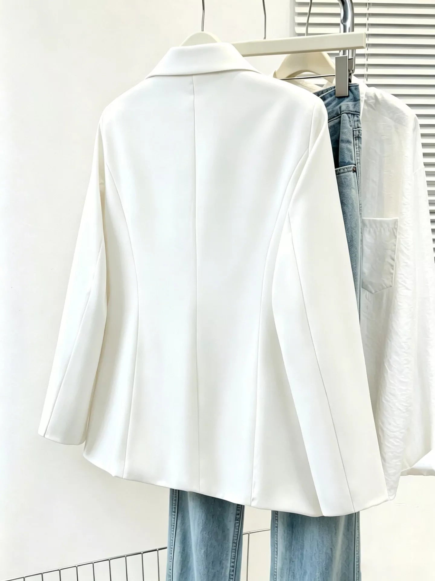 Full Size Single-Breasted Lapel Collar Blazer Plus Size