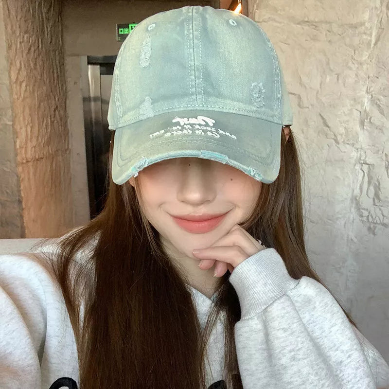 Distressed Embroidered Baseball Cap