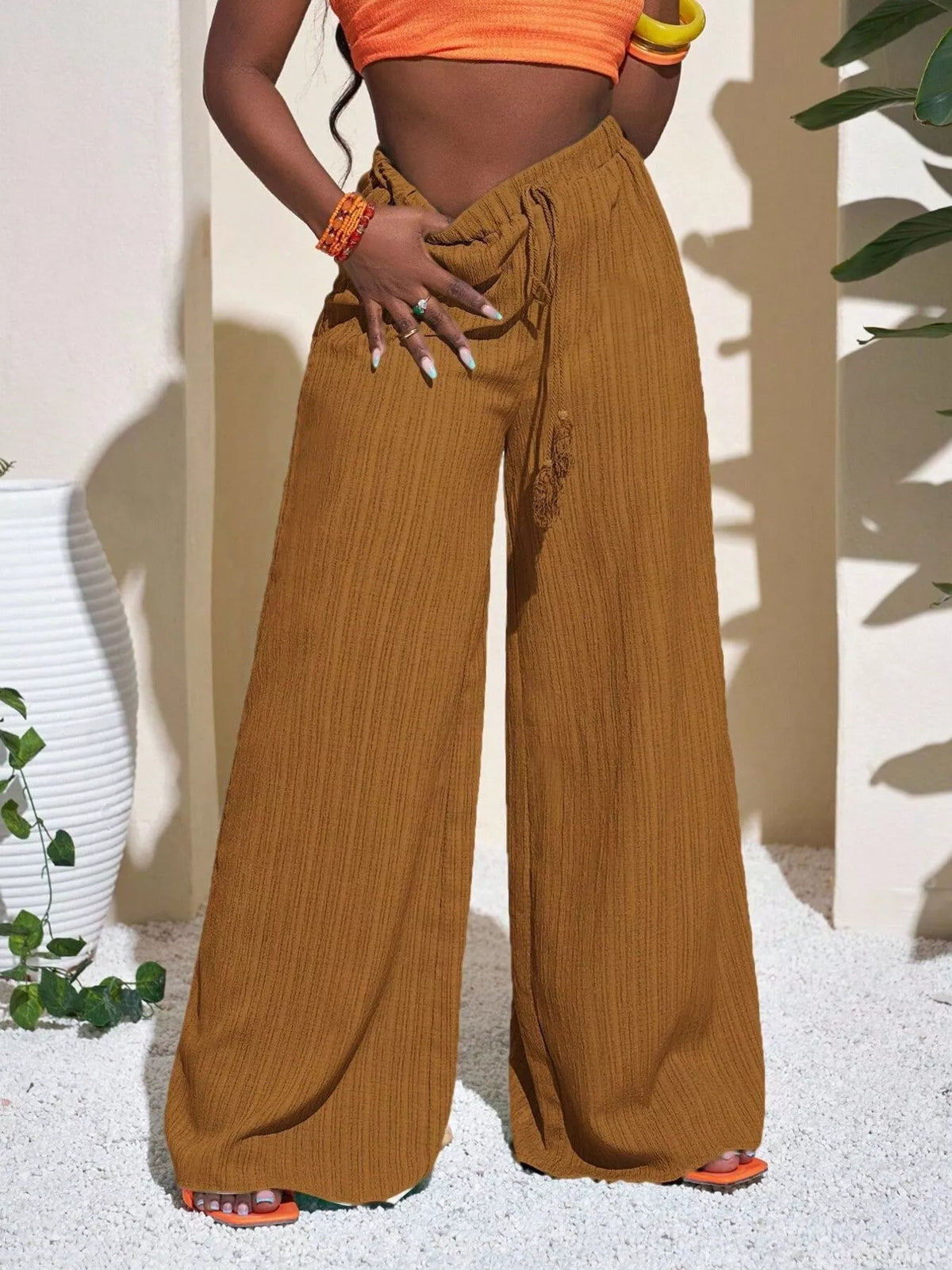 High-Waisted Wide-Leg Pants
