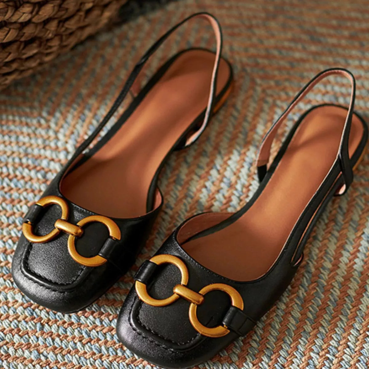 Square Toe Flats Sandals