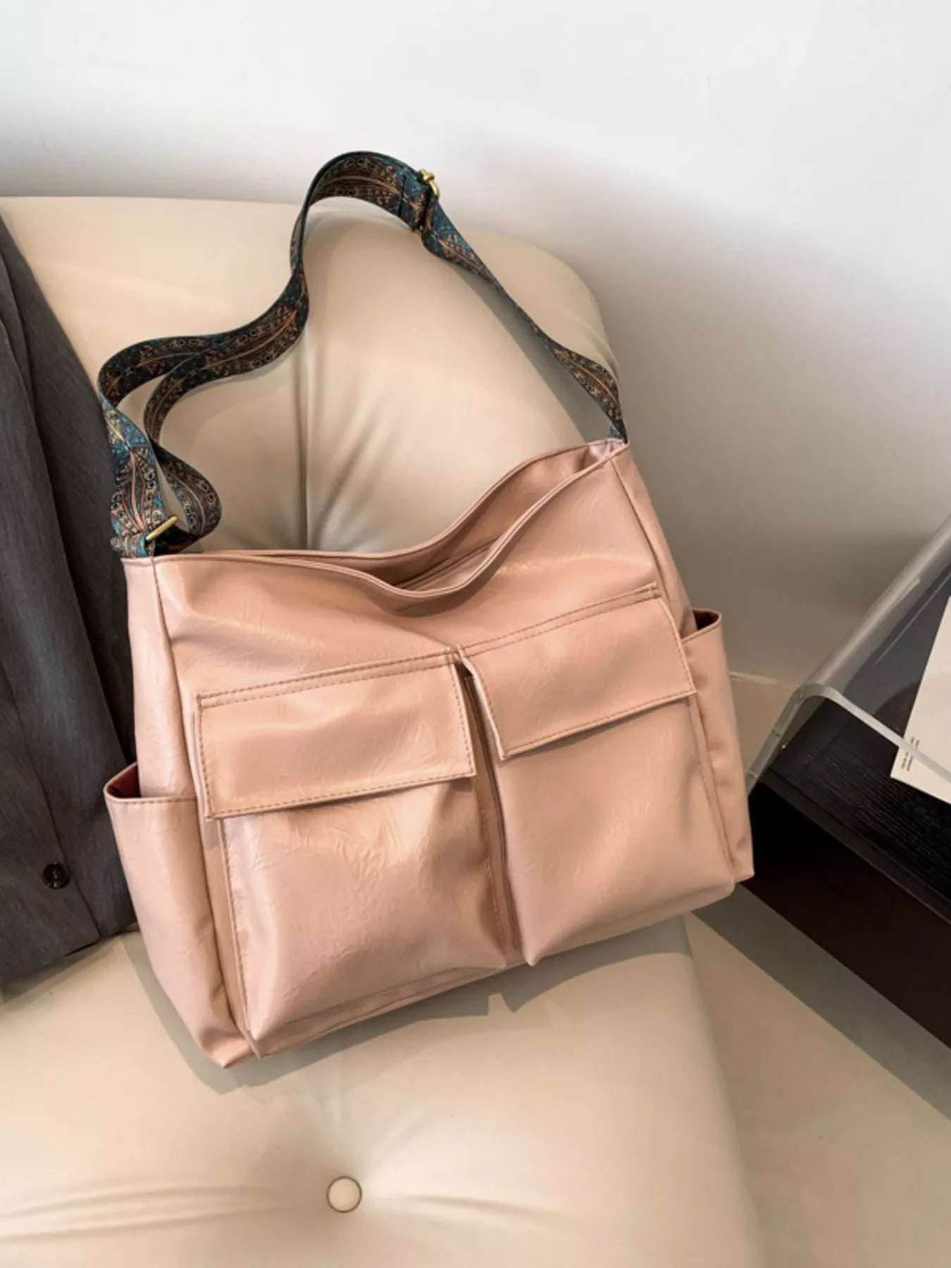 Adjustable Strap Multi Pocket Handbag
