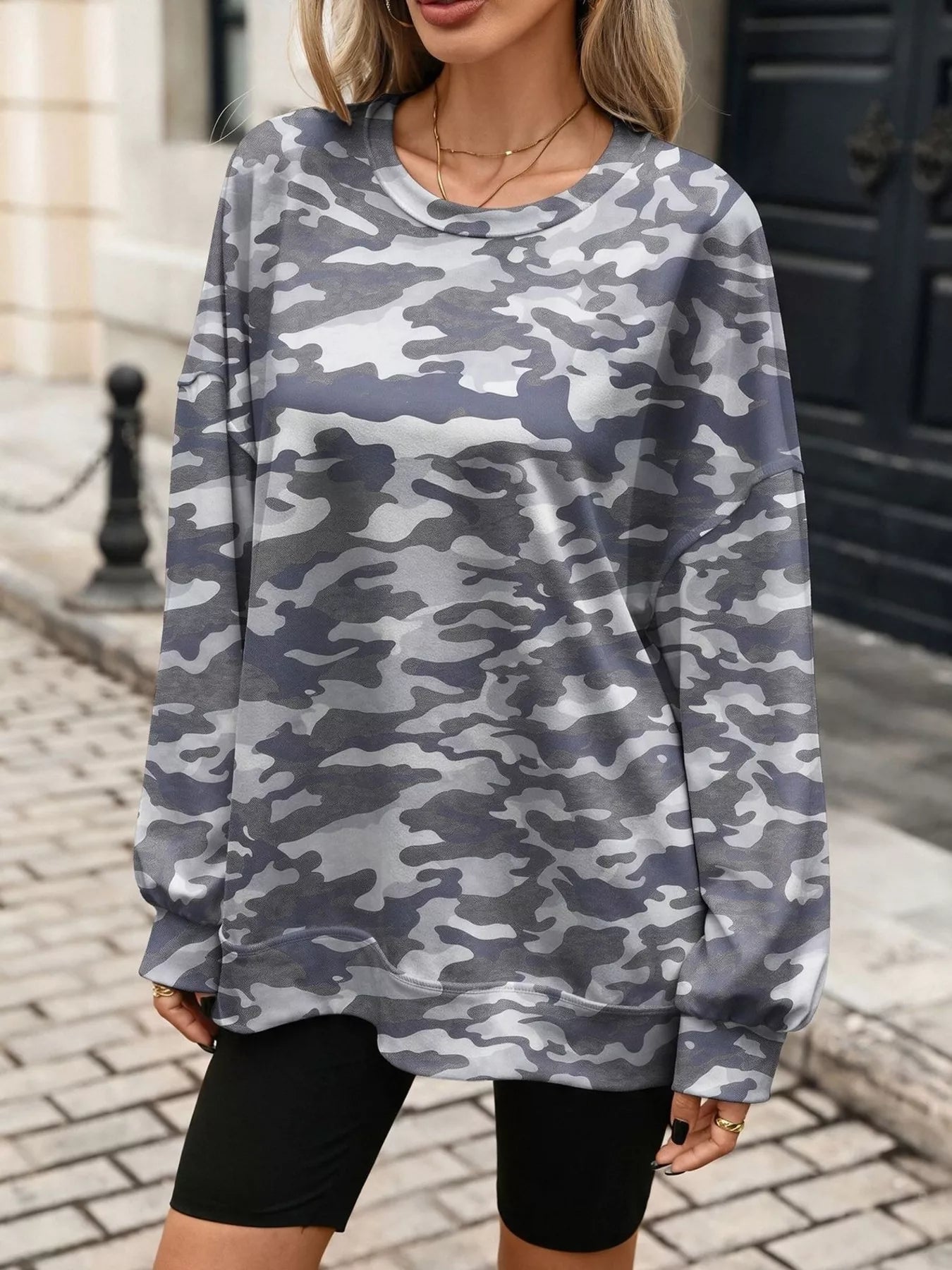 Printed Round Neck Sweatshirt