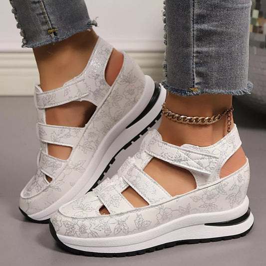 Cutout Wedge Sandals
