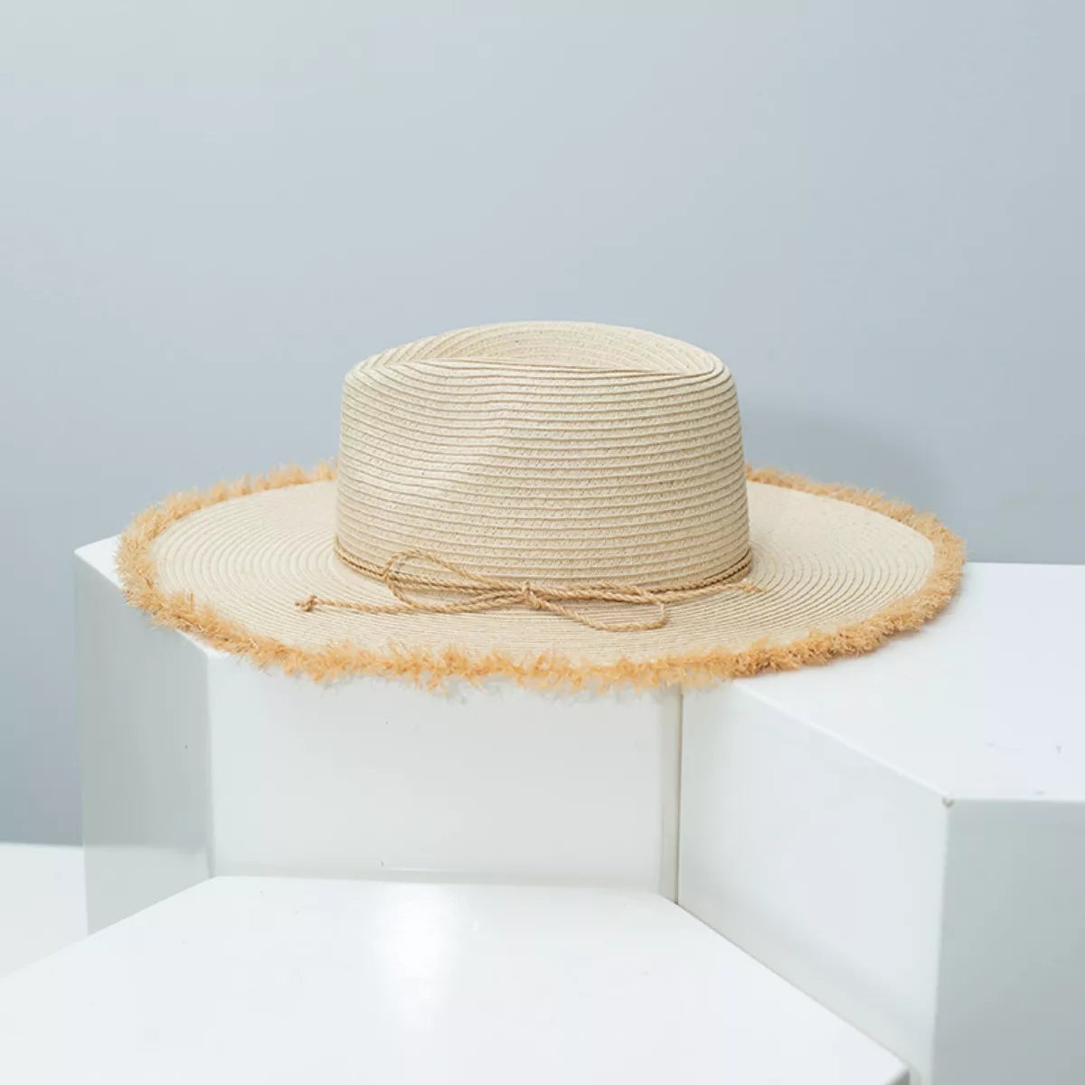 Frayed Brim Straw Hat