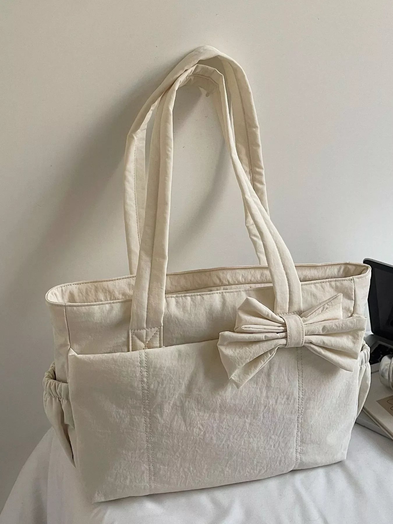 Bow Accent Tote Bag