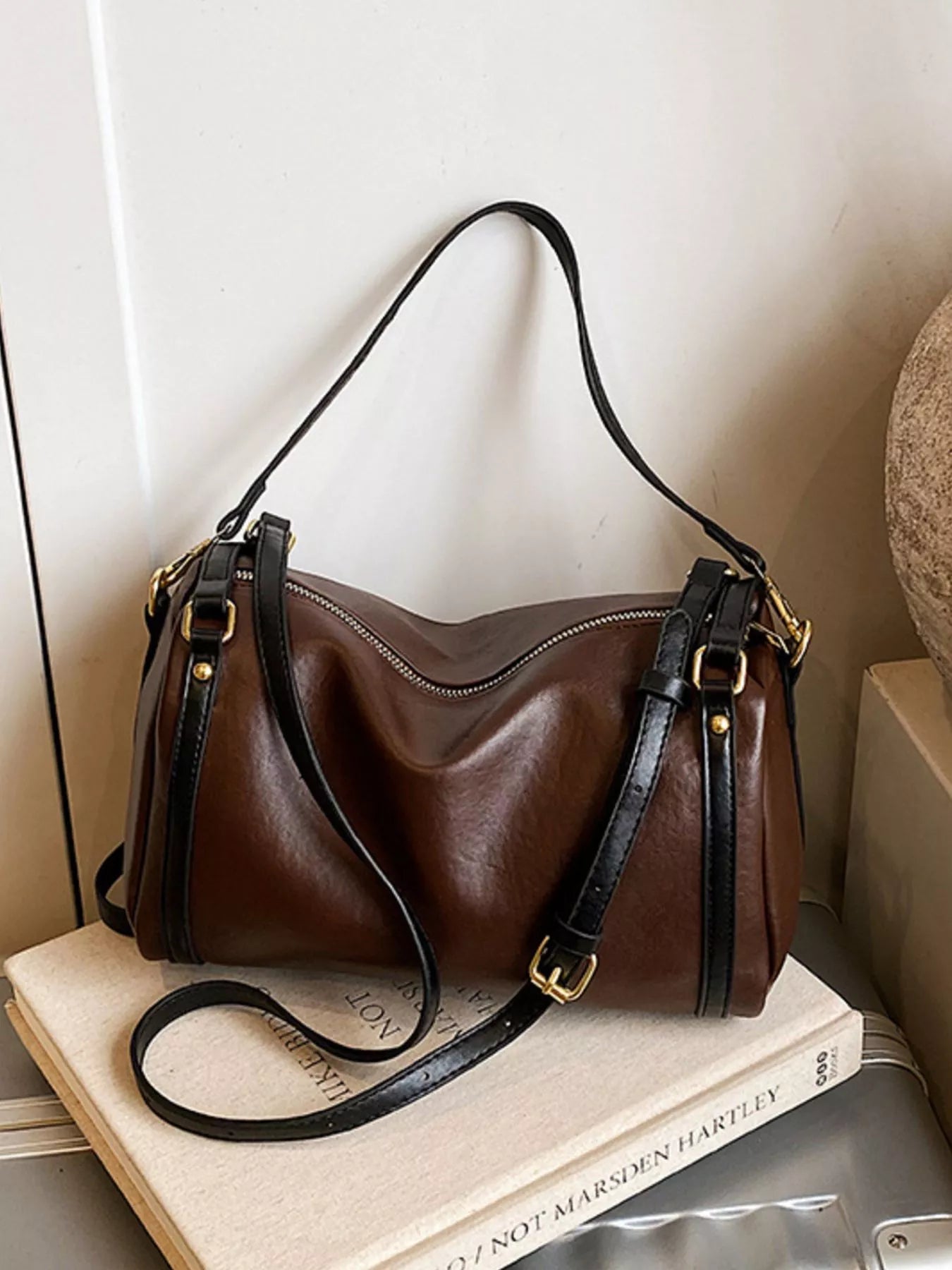 Vintage Style Barrel Crossbody Bag