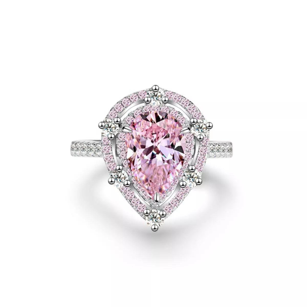 925 Sterling Silver Zircon Geometric Ring