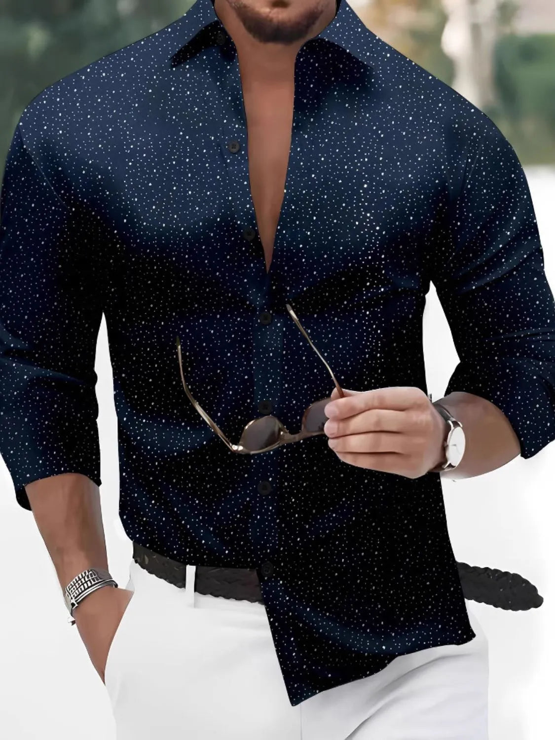 Men's Full Size Button Up Long Sleeve Shirt Plus Size