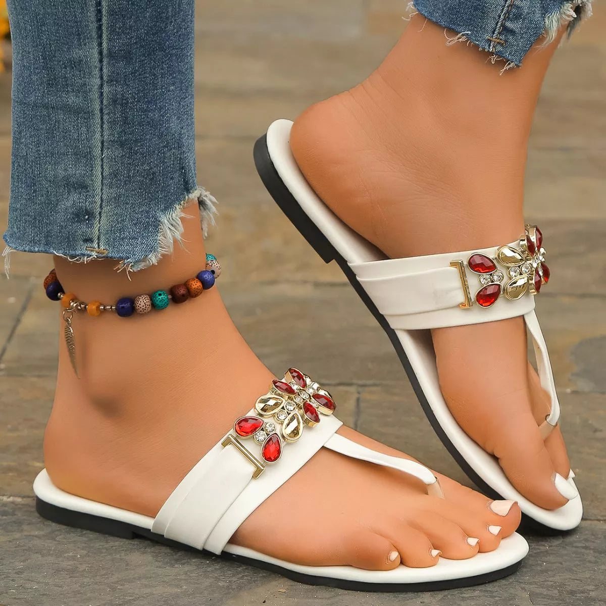 Toe Post Flats Sandals