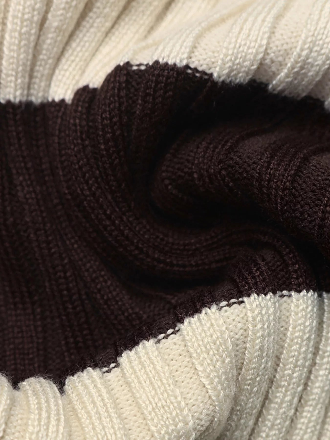 Striped Ribbed Knit Long Sleeve Sweater
