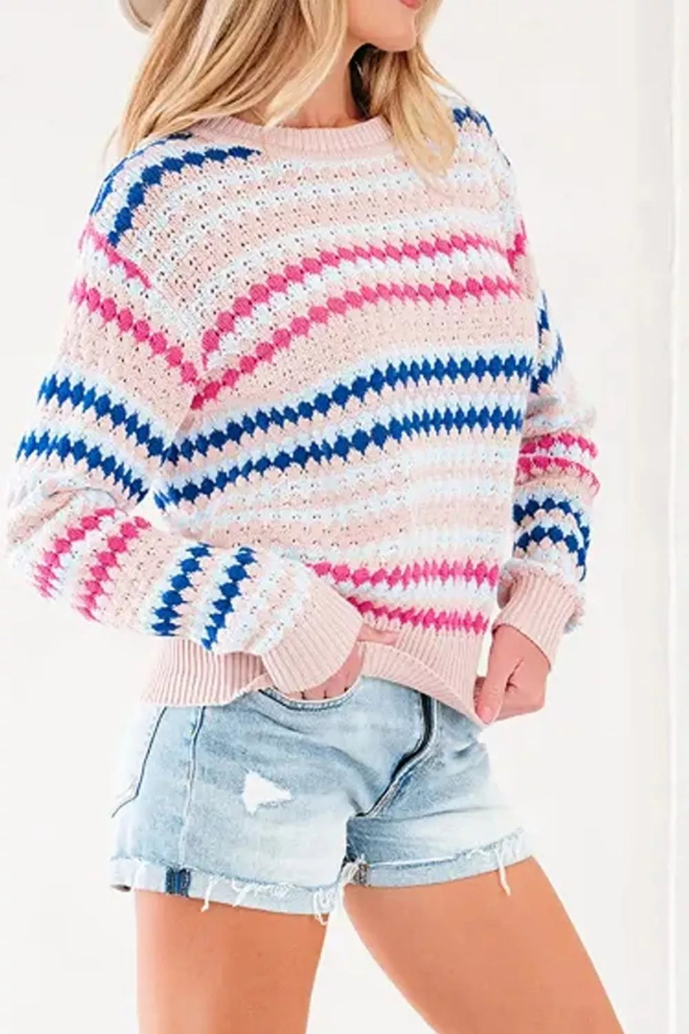 Striped Geometric Pattern Sweater