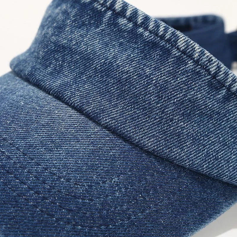 Vintage Washed Denim Sun Visor Hat