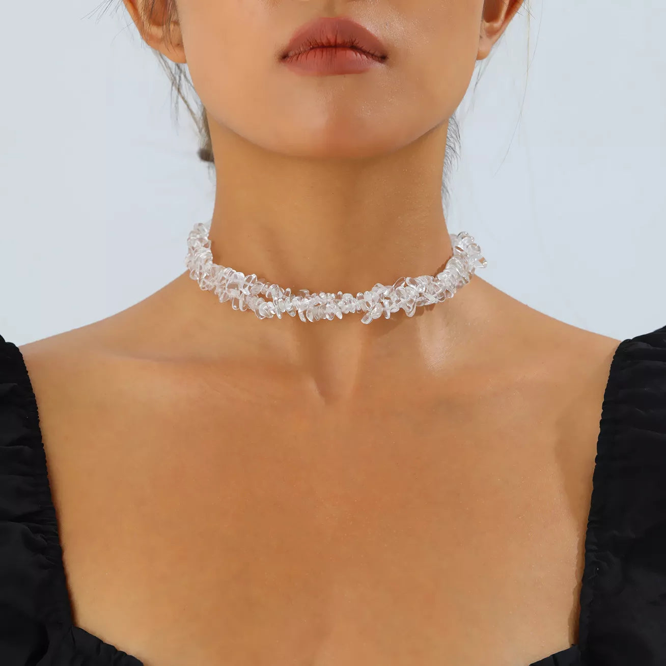 Irregular Glass Choker Necklace