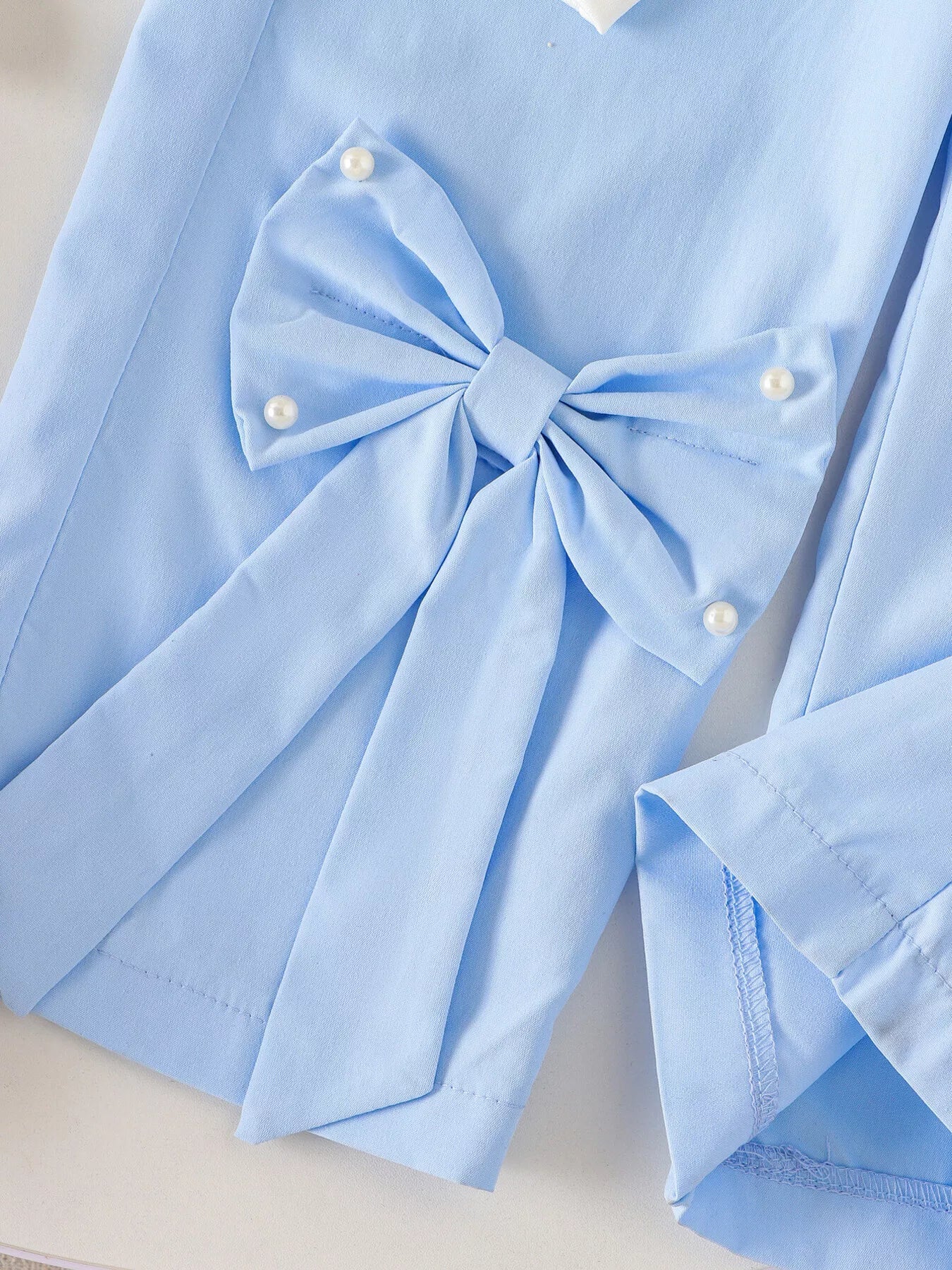 Children's Bow Round Neck Top and Pants Set