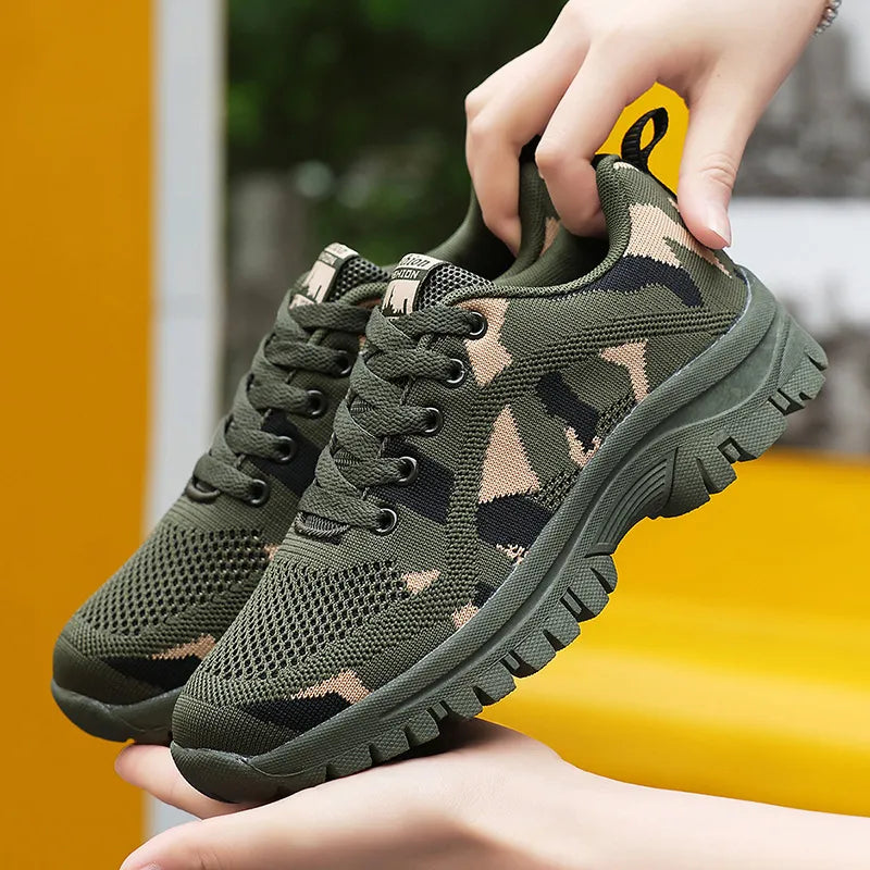 Camouflage Lace Up Mesh Breathable Athletic
