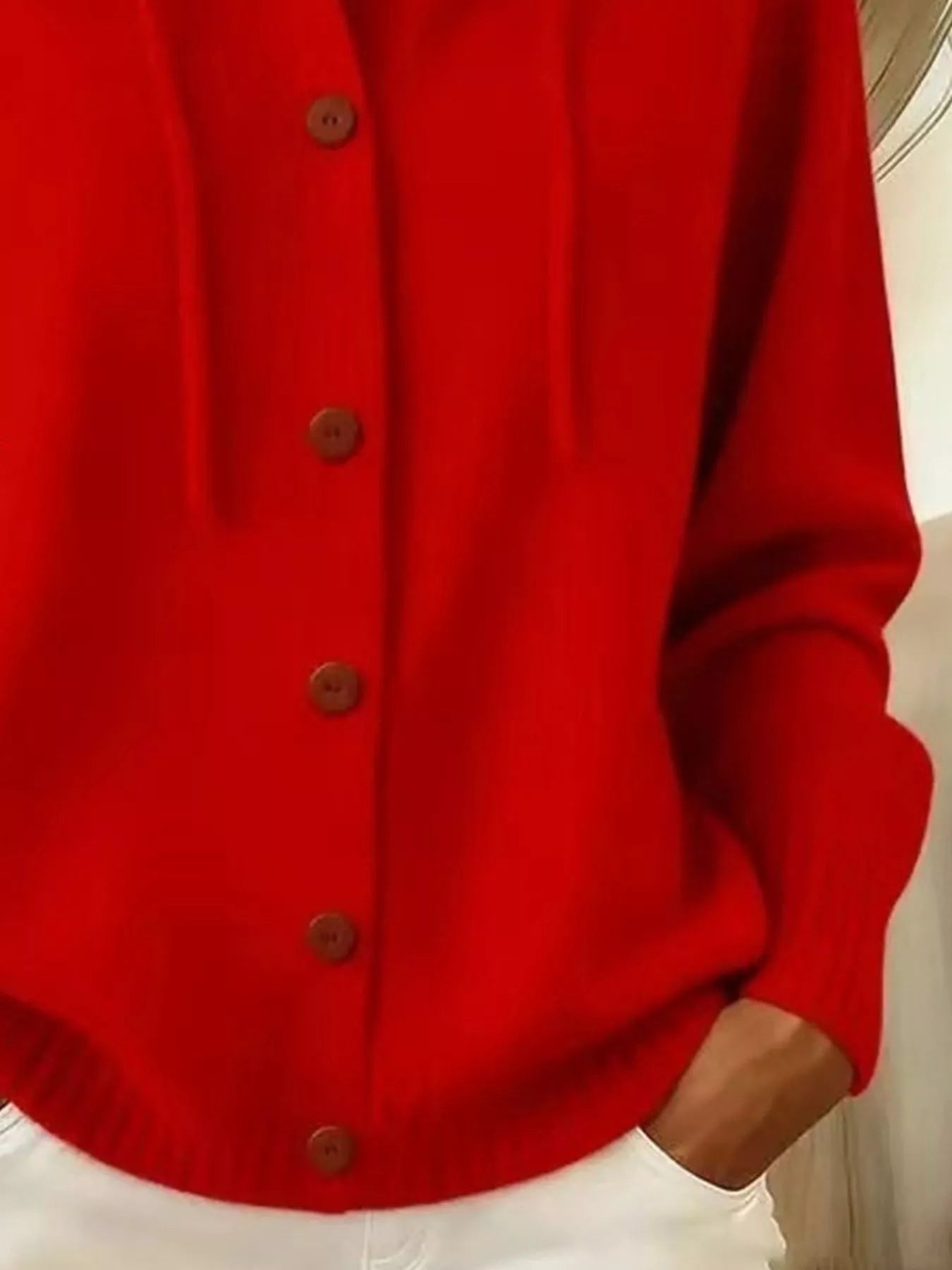 Hooded Button-Up Cardigan