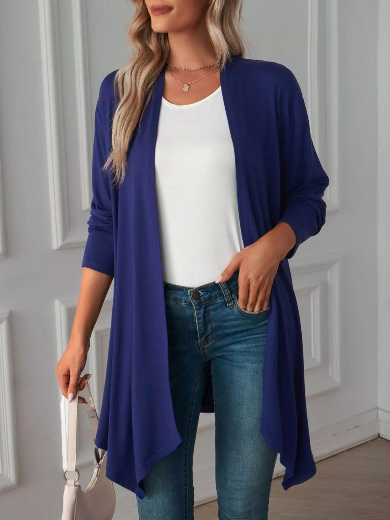 Lightweight Open Front Cardigan