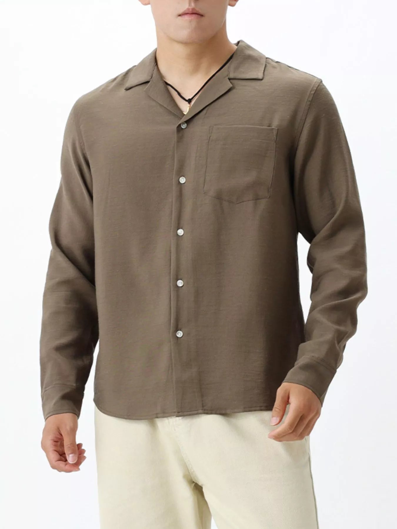 Men's Plus Size Button Up Long Sleeve Shirt