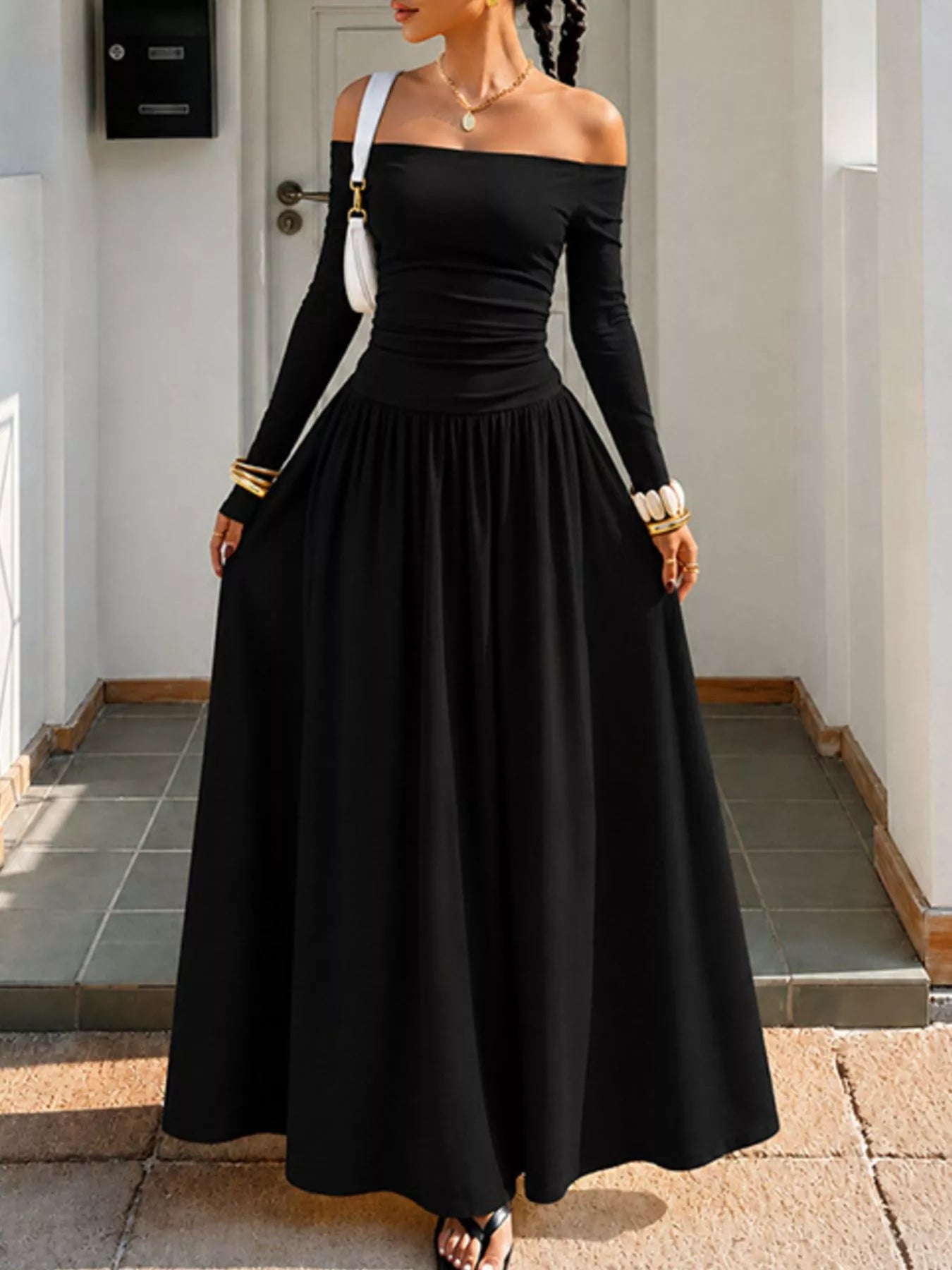 Off-the-Shoulder Maxi Dress