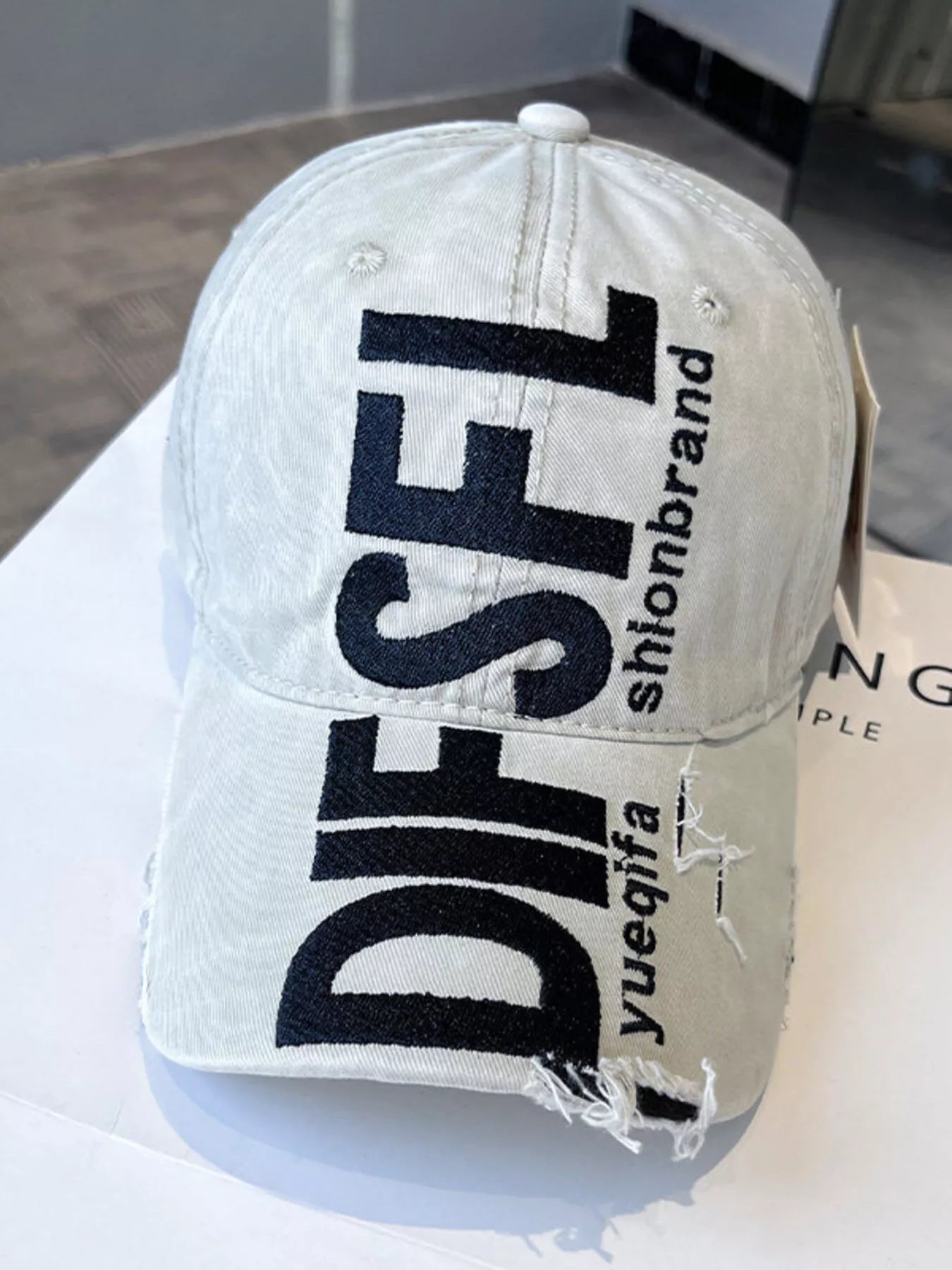 Distressed Embroidered Baseball Cap