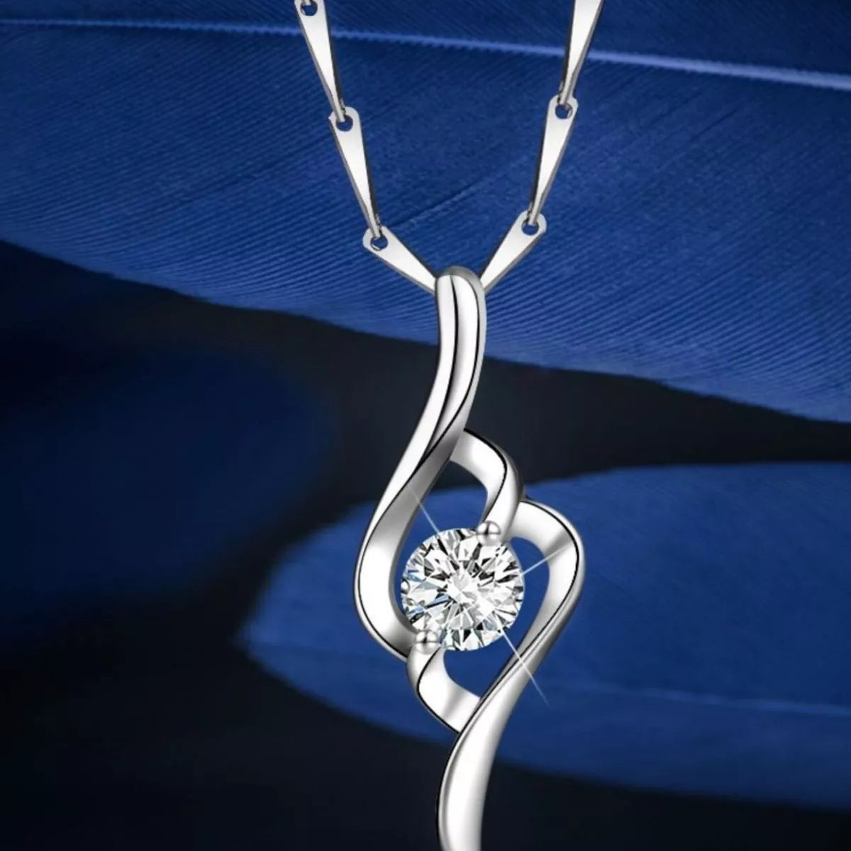 1 Carat Moissanite 925 Sterling Silver Pendant Necklace