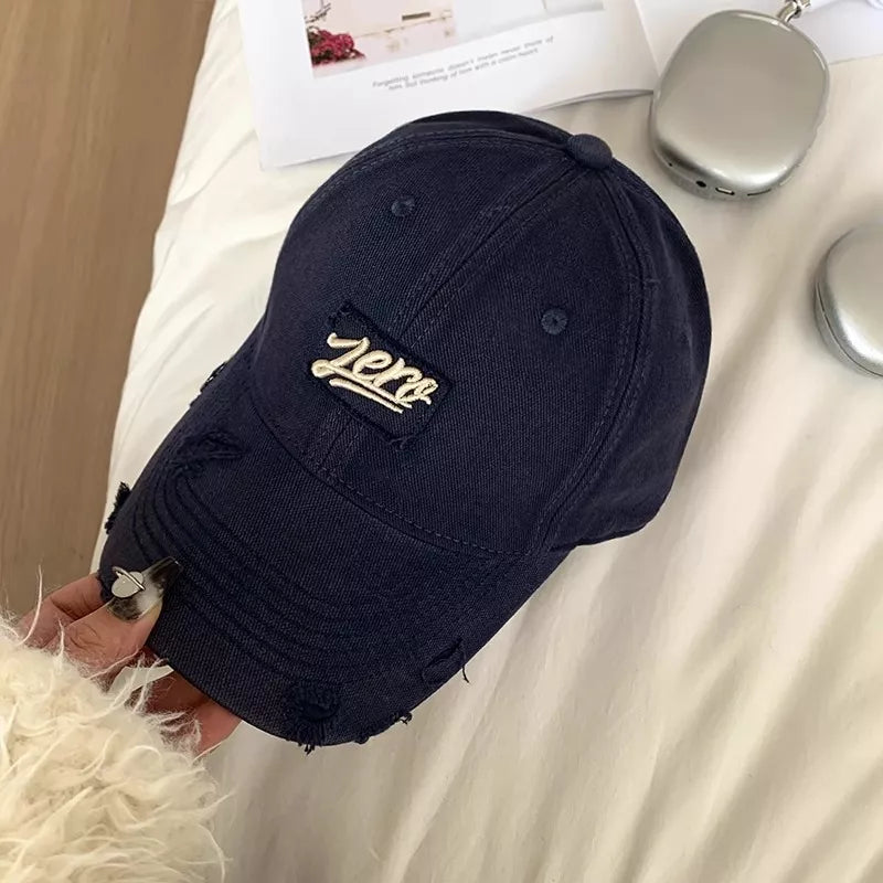 Distressed Washed Cotton Baseball Cap