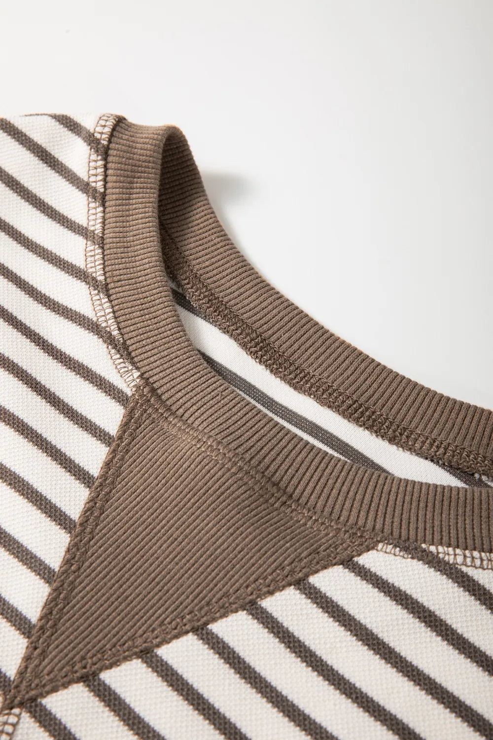 Contrast Striped Ruffle Short Sleeve Top