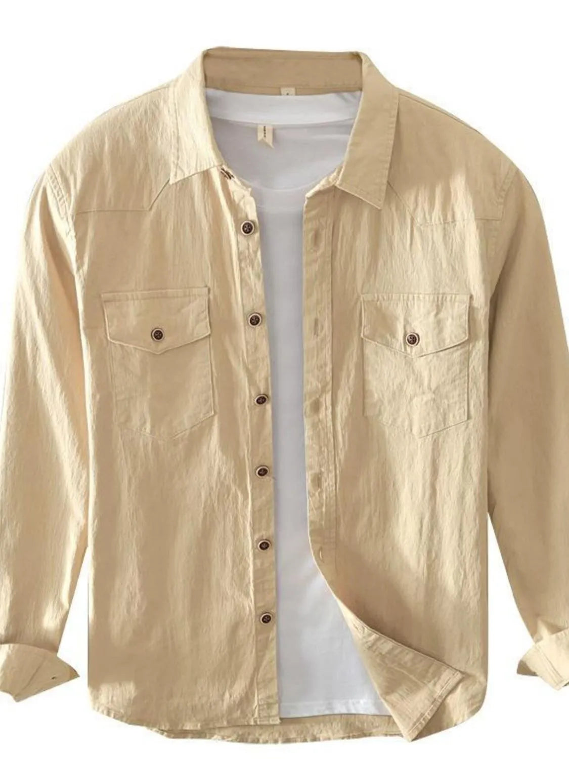 Men's Plus Size Button Up Long Sleeve Shirt