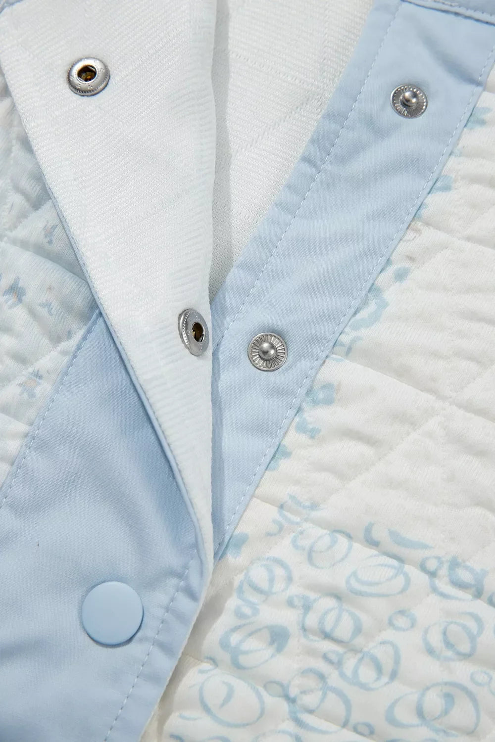 Patchwork Quilted Snap-Neck Sweatshirt