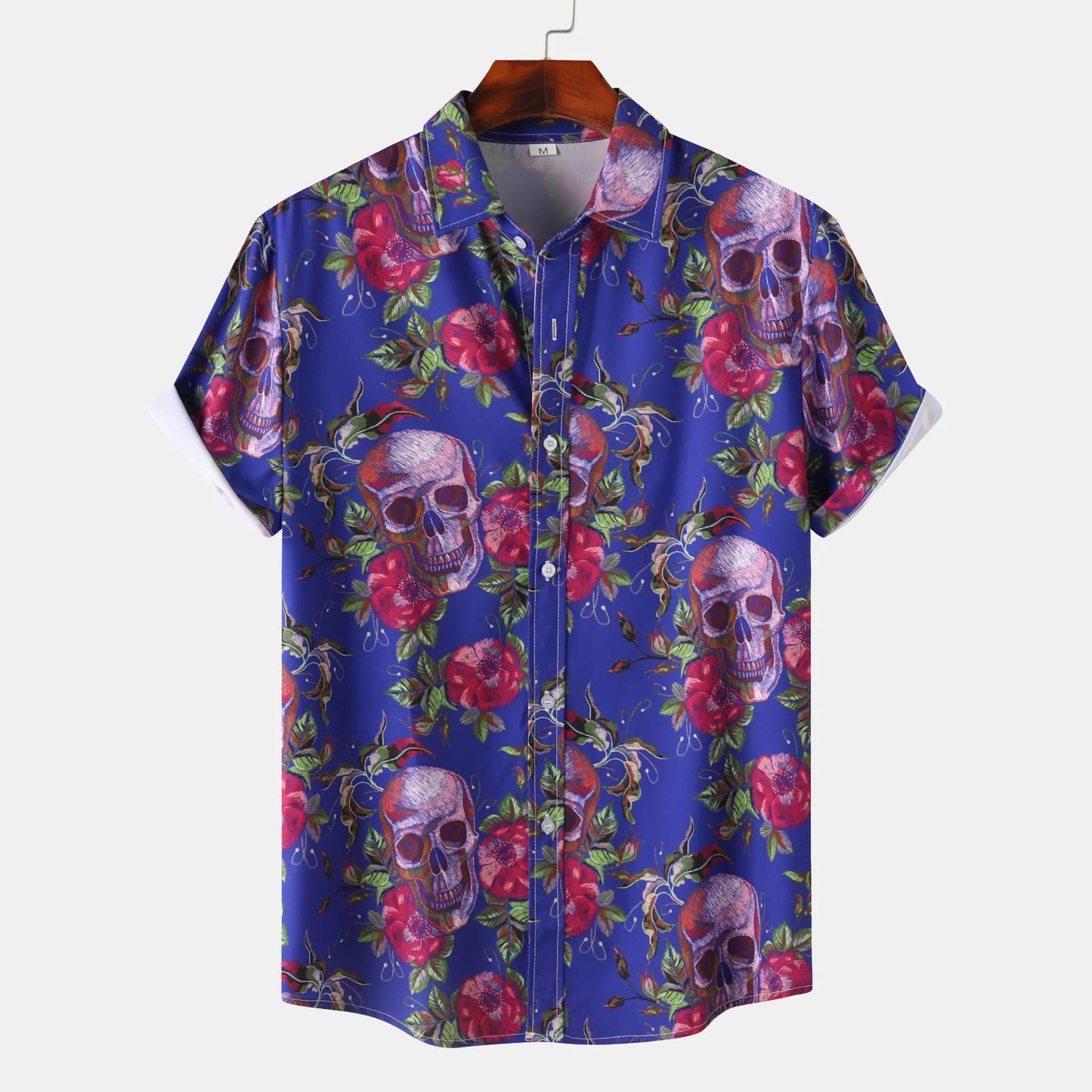Men's Full Size Printed Short Sleeve Casual Shirt Plus Size