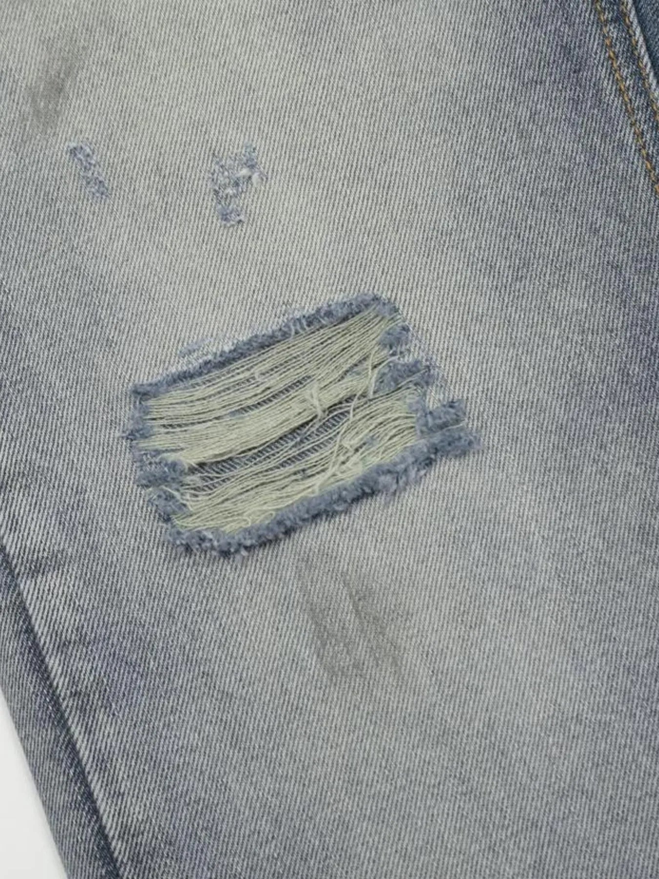 Men's Vintage Washed Gradient Distressed Flare Jeans