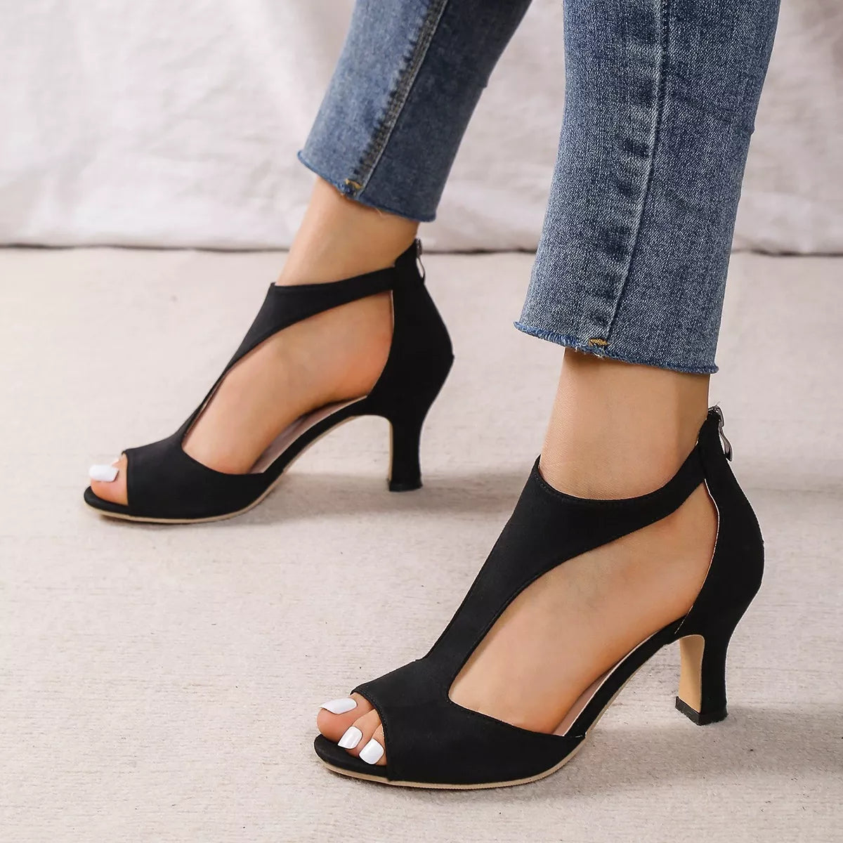 Open Toe Block Heels Sandals