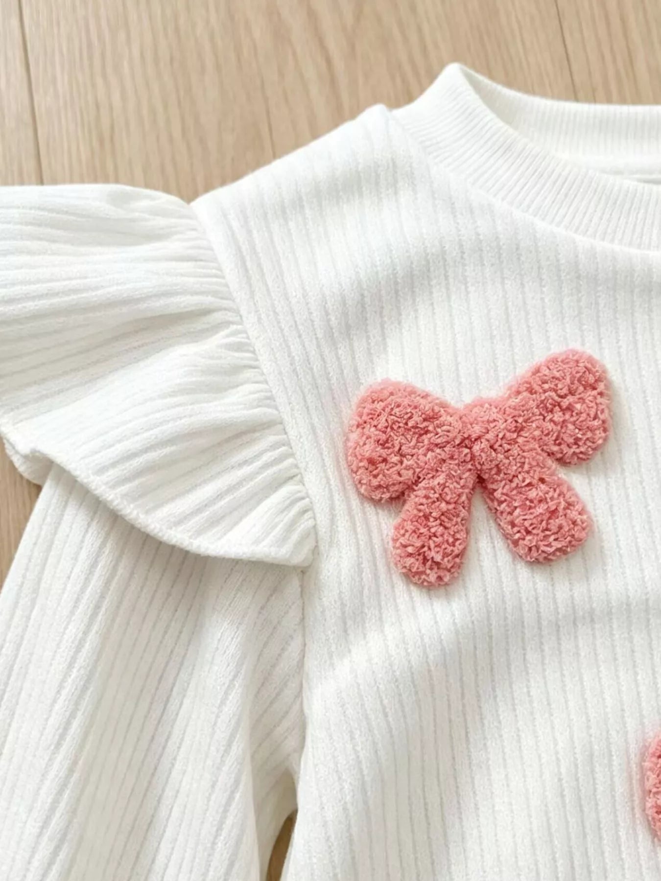 Children's Ruffled Long Sleeve Top and Flare Pants Set
