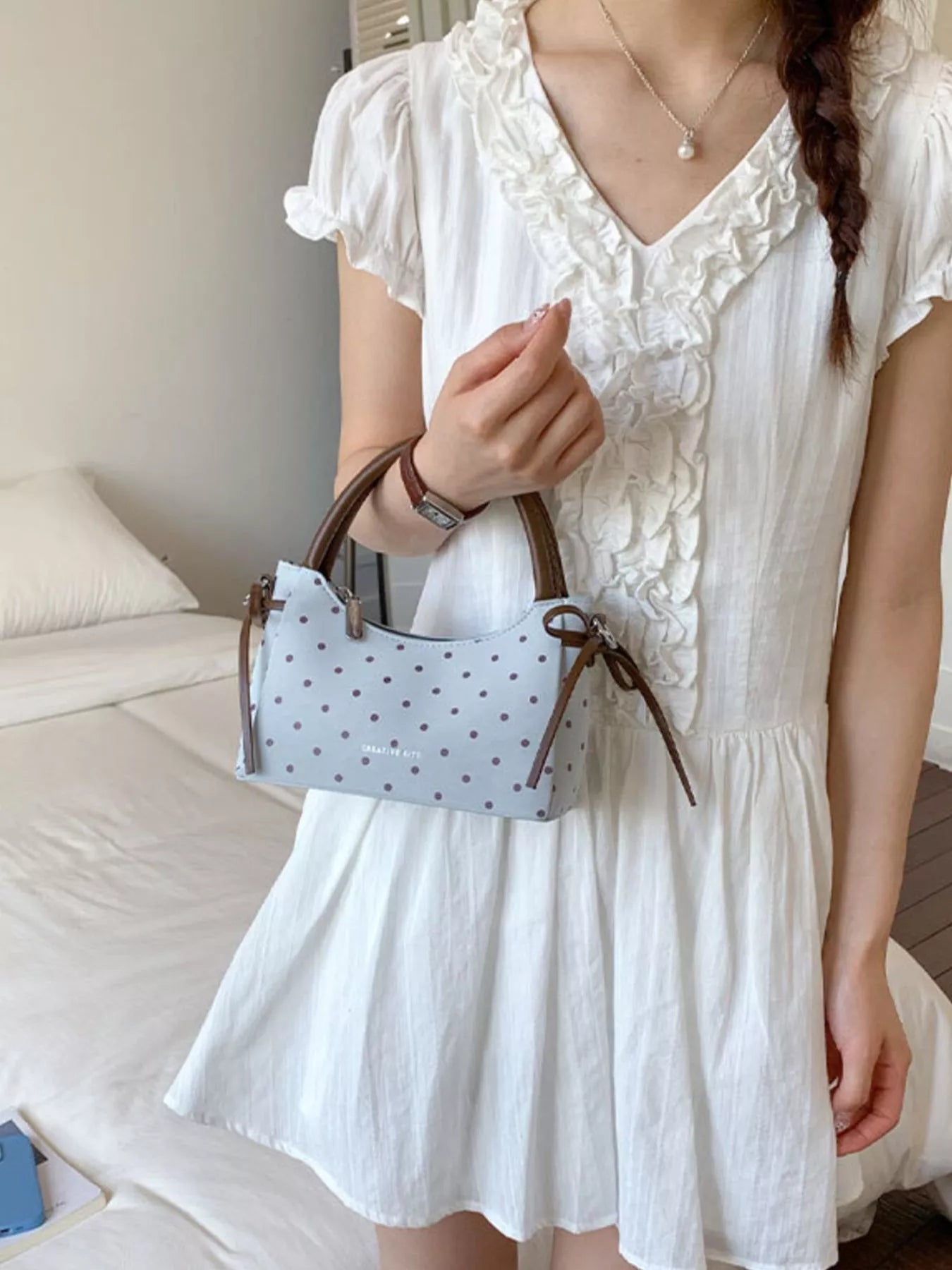 Polka Dot Mini Crossbody Bag