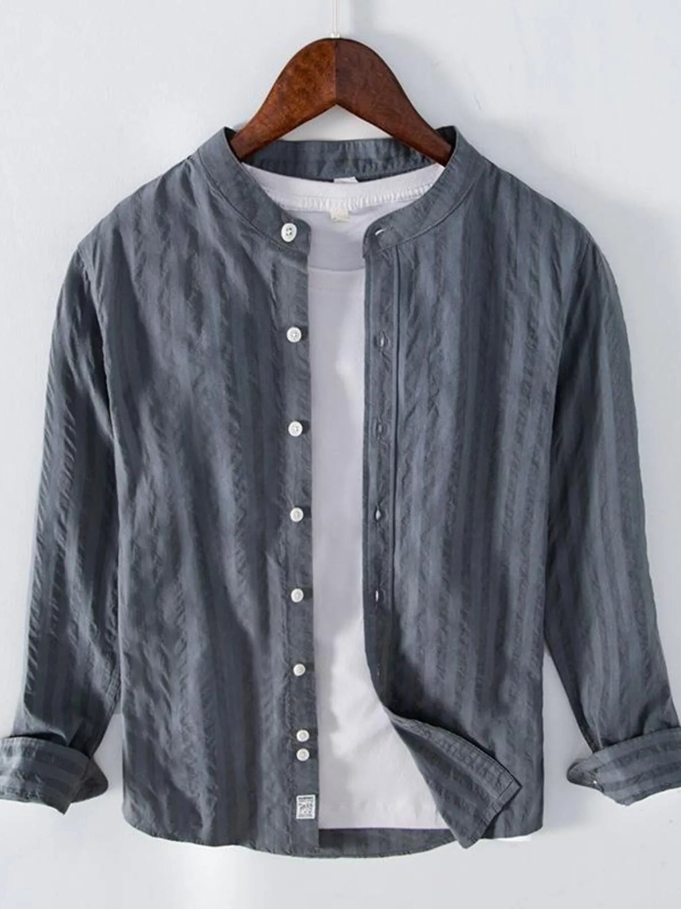 Men's Plus Size Button Up Long Sleeve Shirt