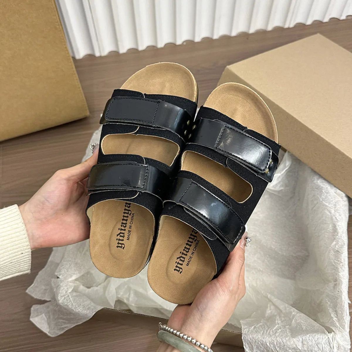 Double Buckle Platform Sandals