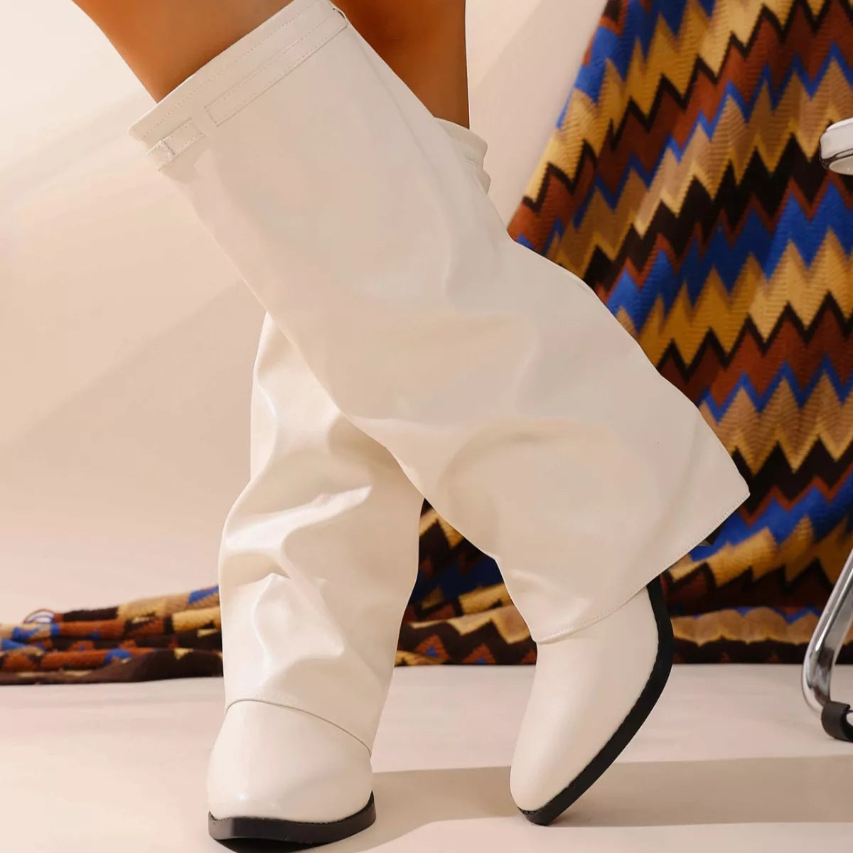 Point Toe Block Heels Boots