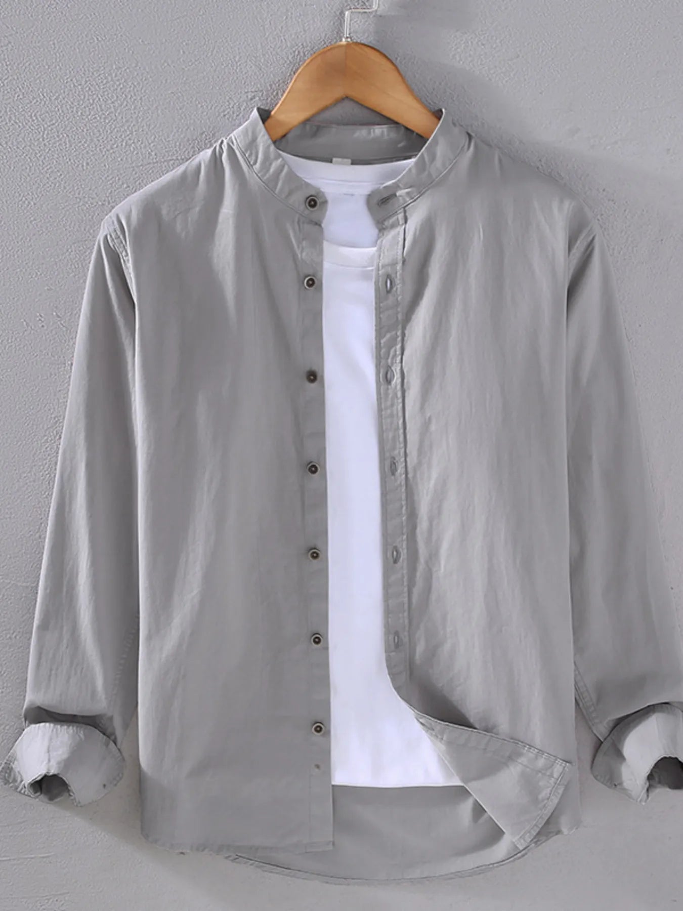 Men's Plus Size Button Up Long Sleeve Shirt