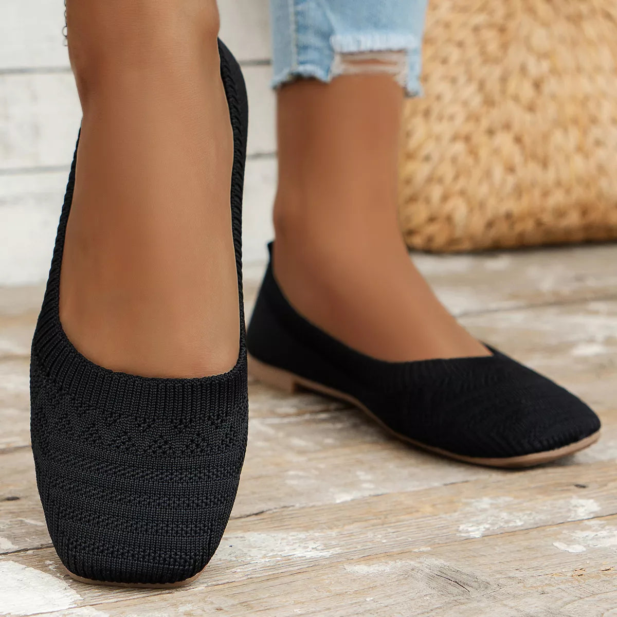 Square Toe Slip-Ons