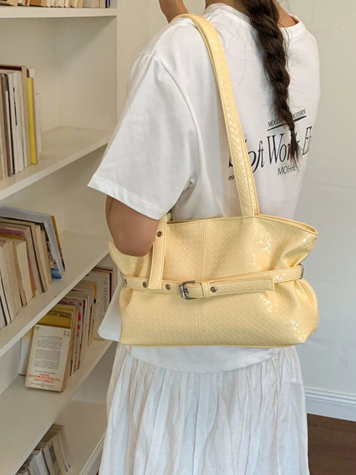 Buckle Detail Shoulder Bag