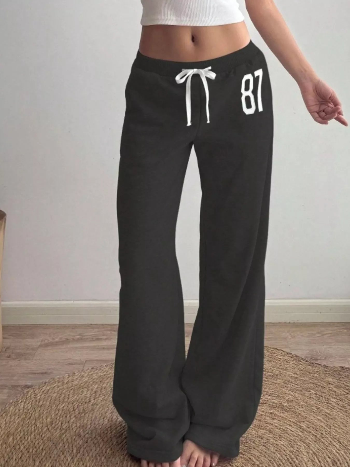 Drawstring Wide Leg Pants