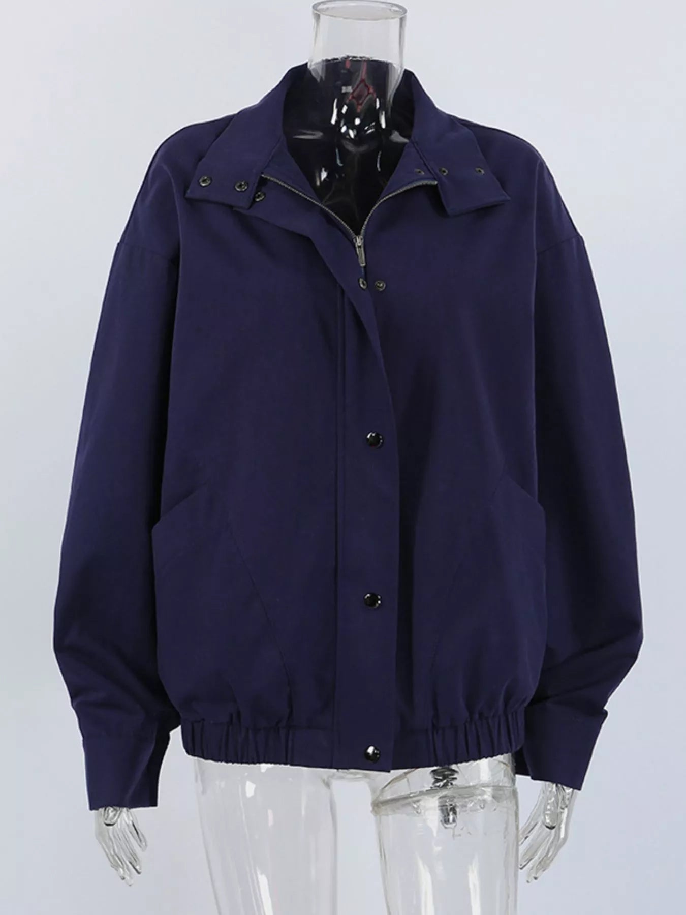 Snap Down Dropped Shoulder Jacket