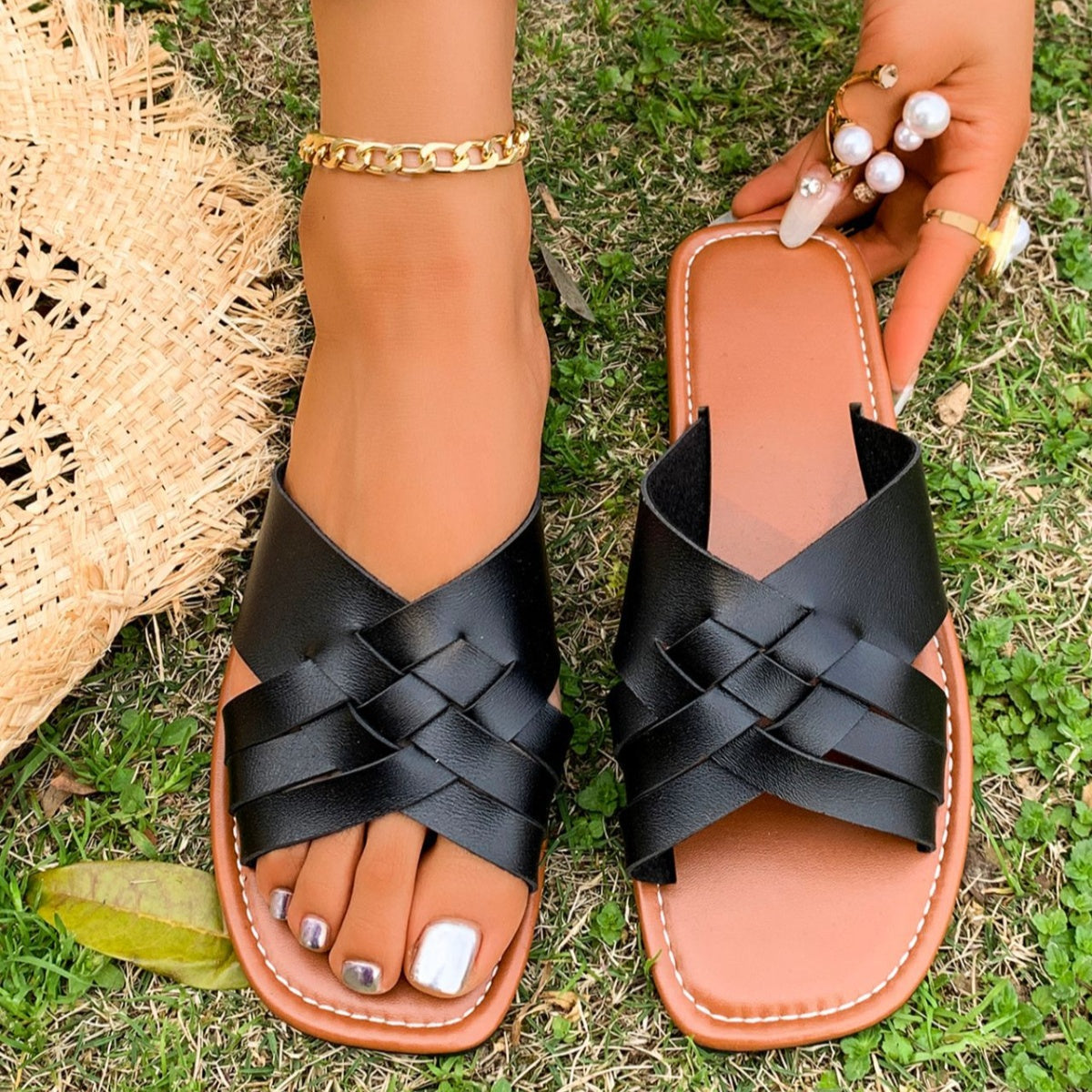 Woven Open Toe Sandals