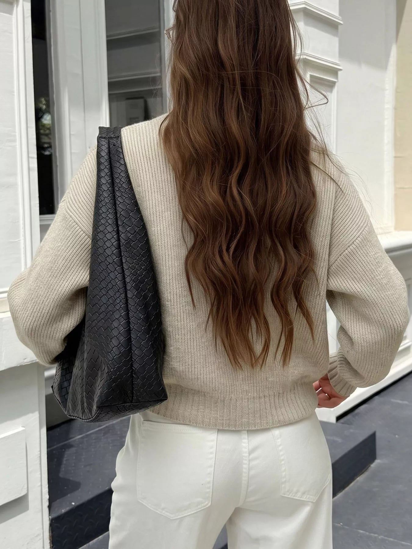 Zip-Up Dropped Shoulder Cardigan