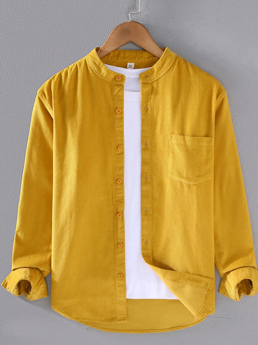 Men's Plus Size Button Up Long Sleeve Shirt