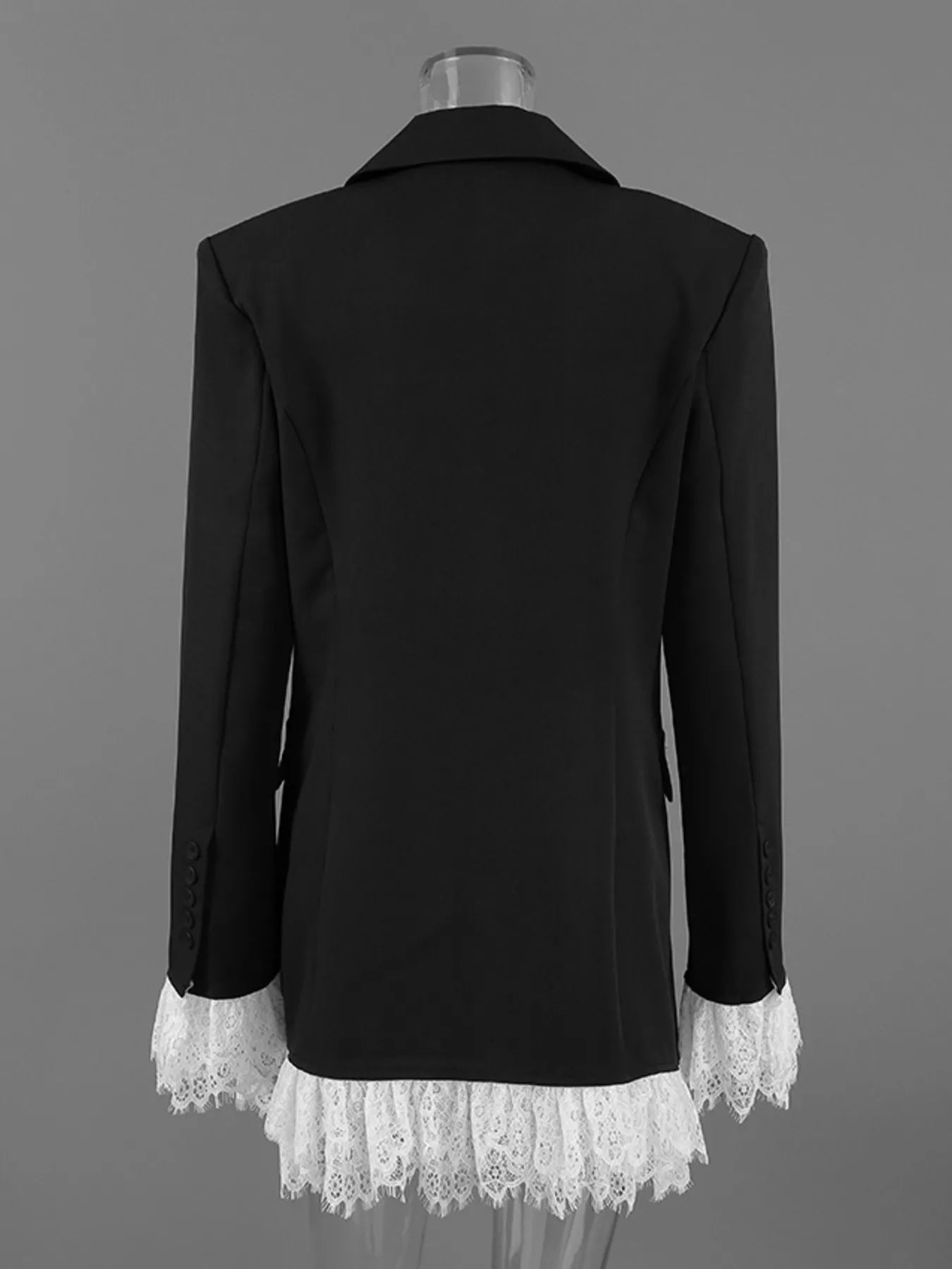 Lace Hem One Button Blazer
