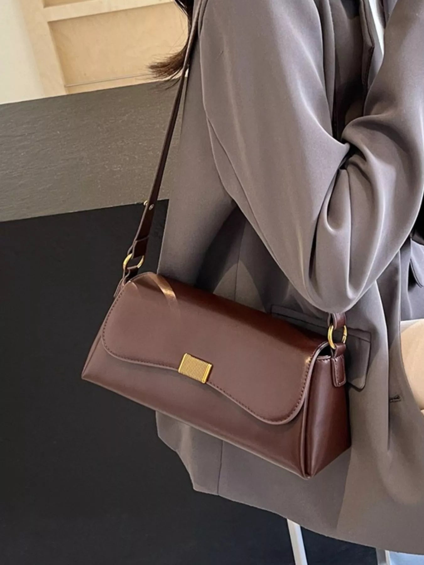 Flap Leather Shoulder Bag