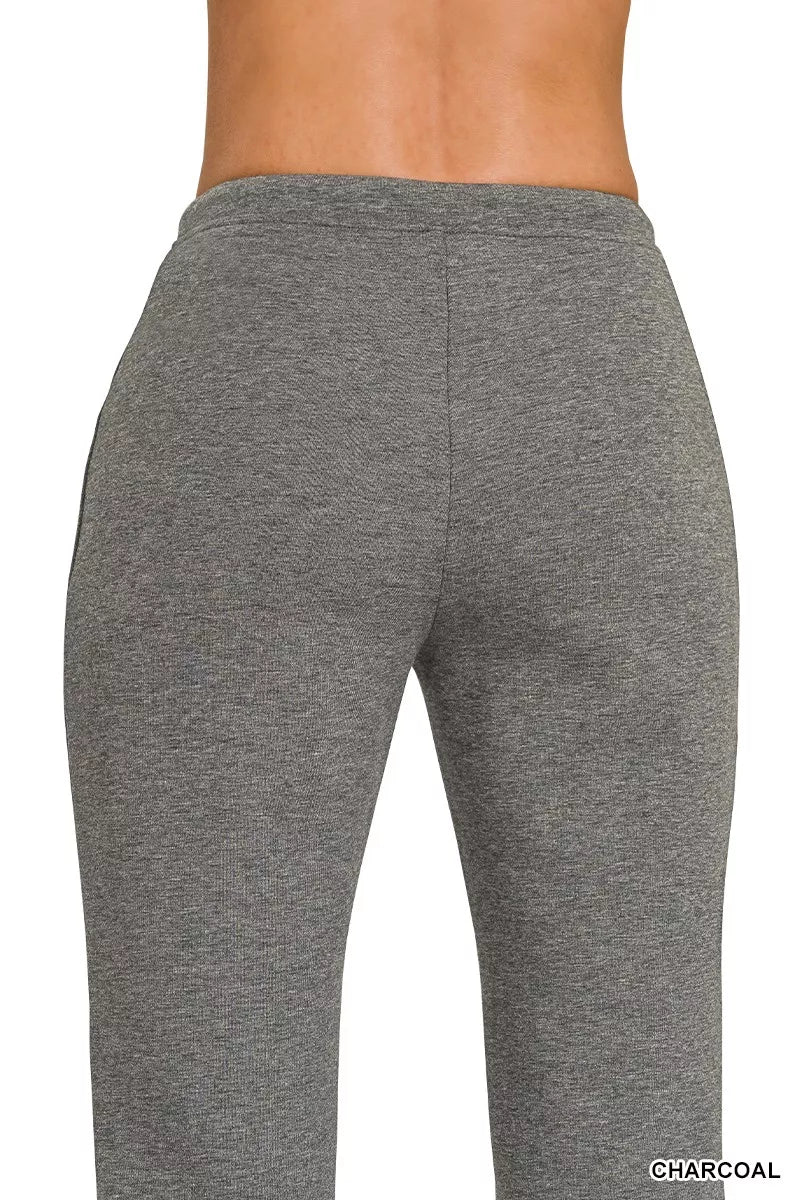 Zenana Drawstring Scuba Stretch Pintuck Pants