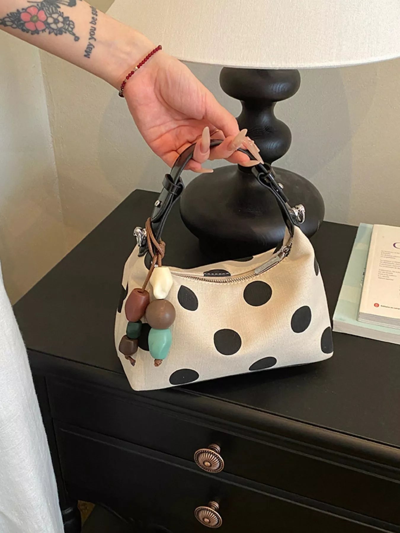 Polka Dot PU Leather Handbag