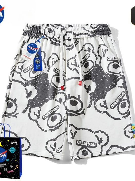 Men's Full Size Bear Print Shorts Plus Size